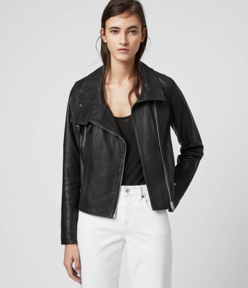 Women's Bales Leather Jacket - Hover for Measurements