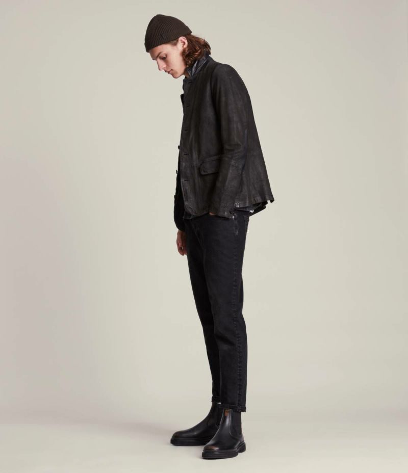 Men's Survey Leather Jacket - Hover for Measurements