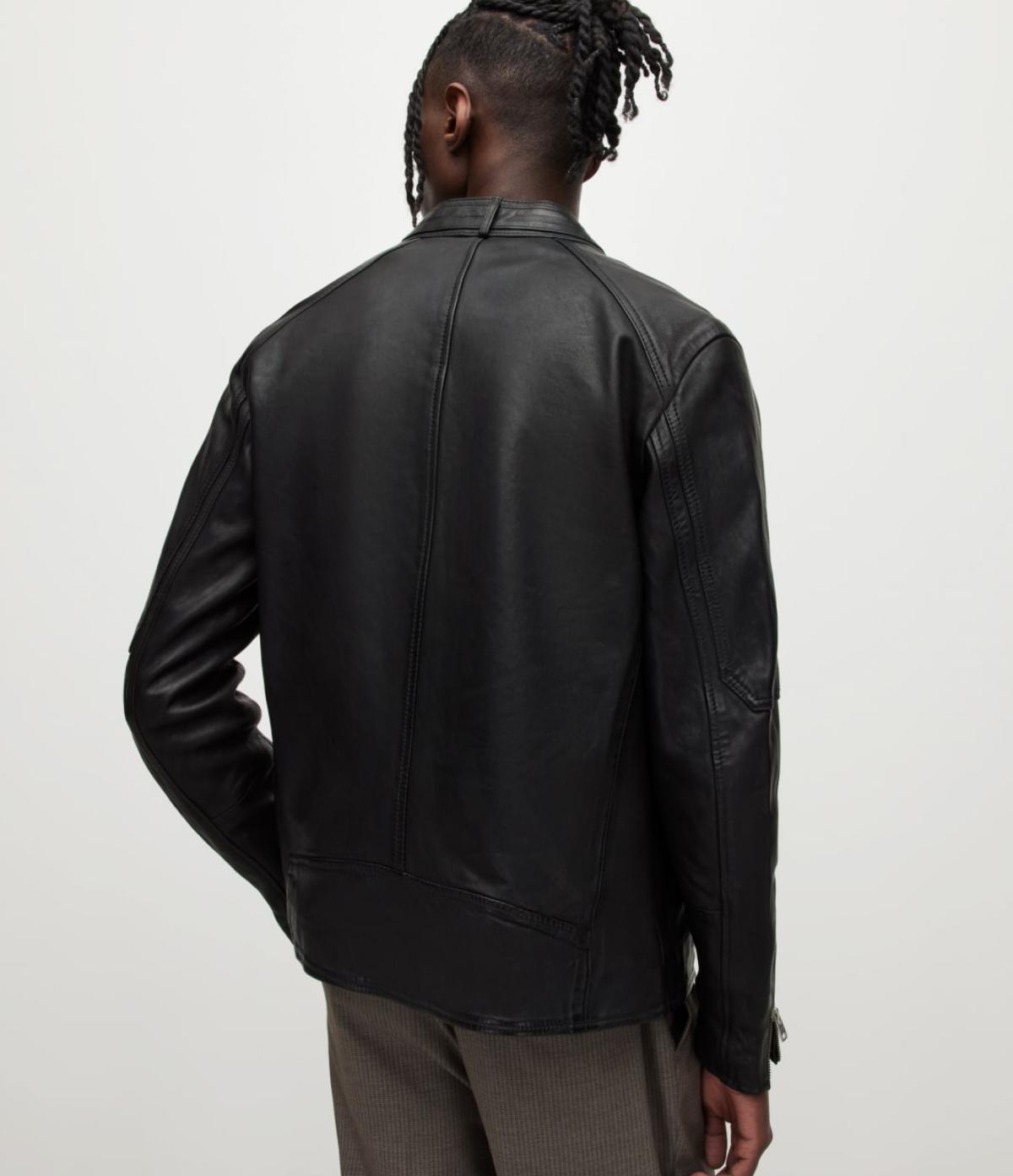 Men's Cora Leather Jacket - Outfit Front View