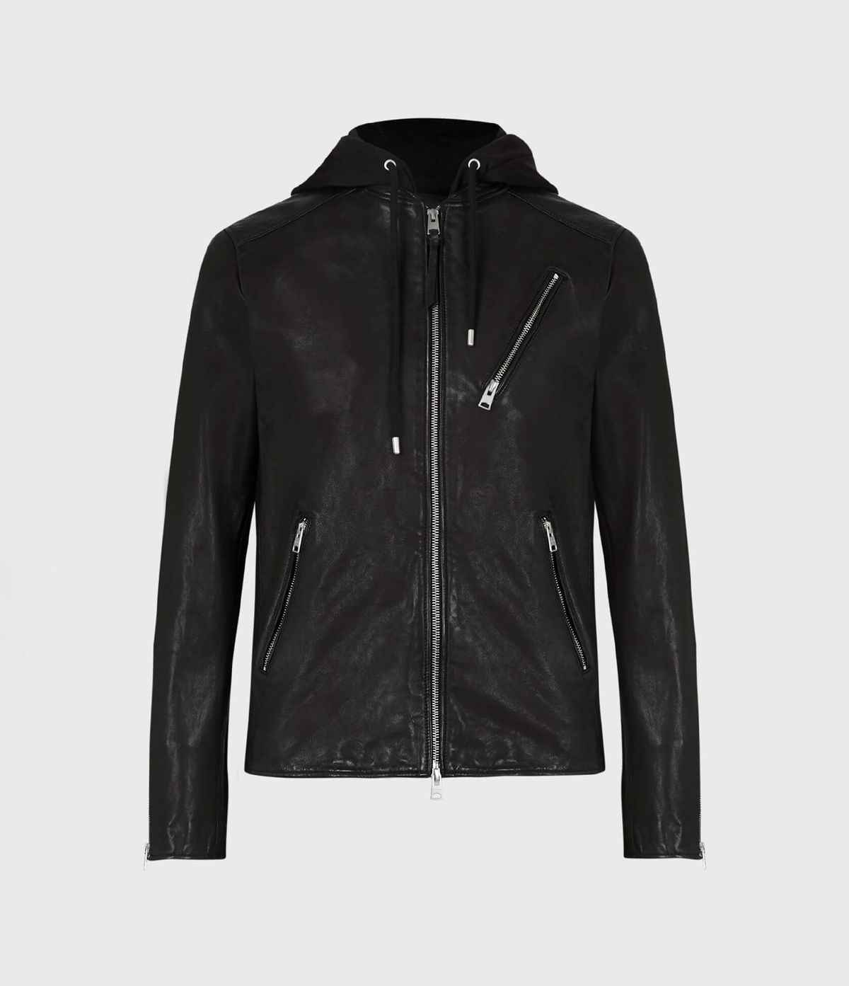 Men's Harwood Leather Jacket - Hover for Measurements