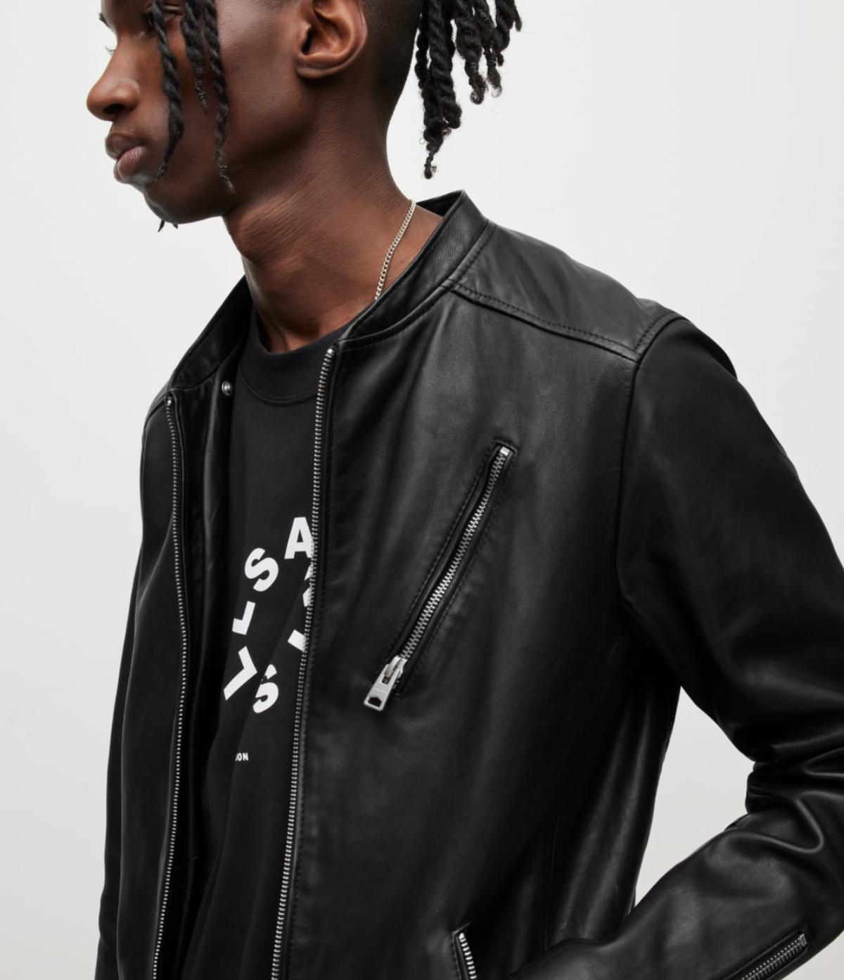 Men's Harwood Leather Jacket - Front View