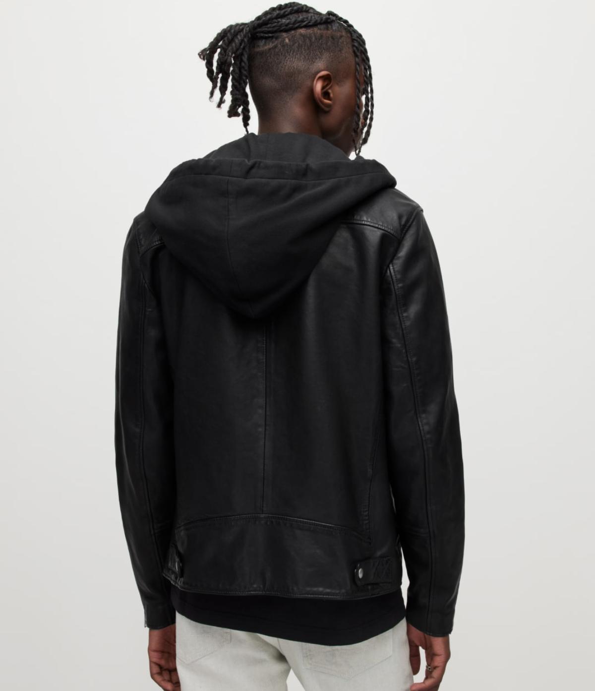 Men's Harwood Leather Jacket - Outfit Front View