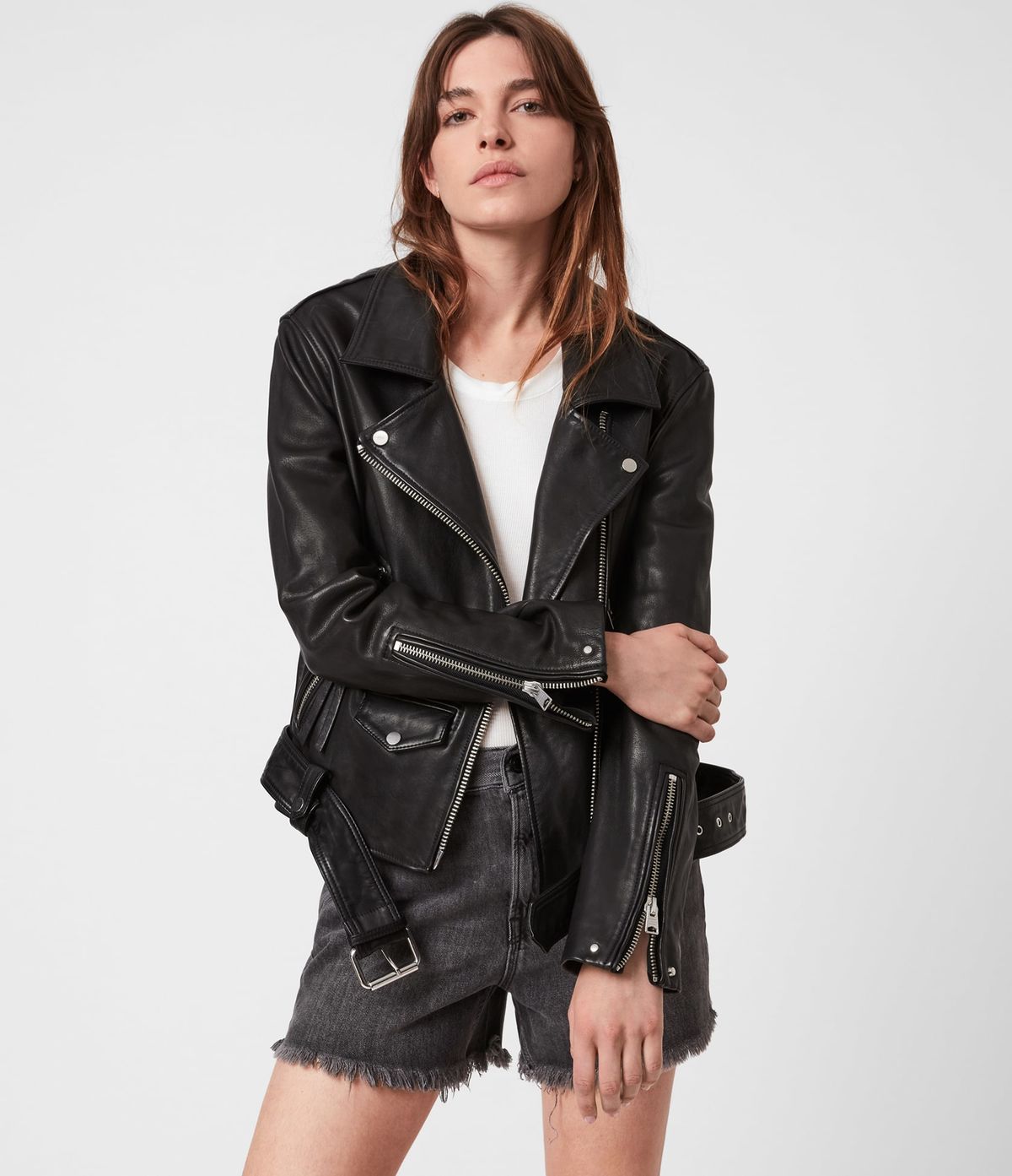 Women's Luna Leather Jacket - Front View