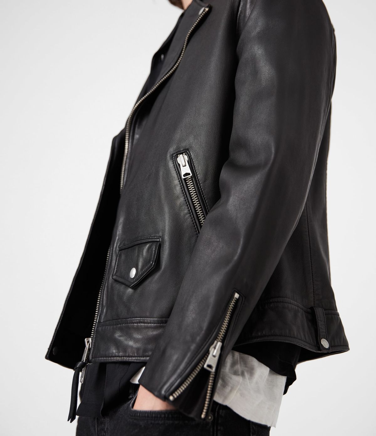 Men's Milo Leather Jacket - Side View