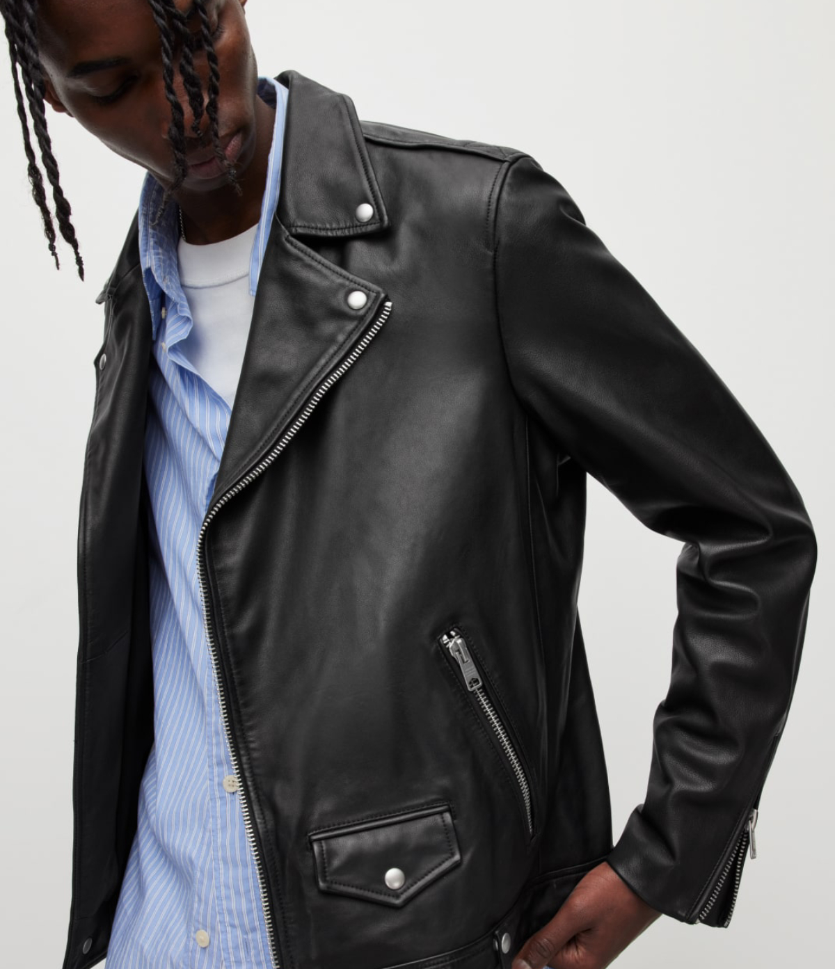 Men's Milo Leather Jacket - Front View