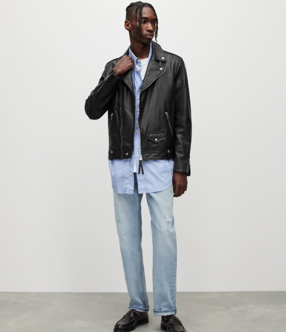 Men's Milo Leather Jacket - Side View