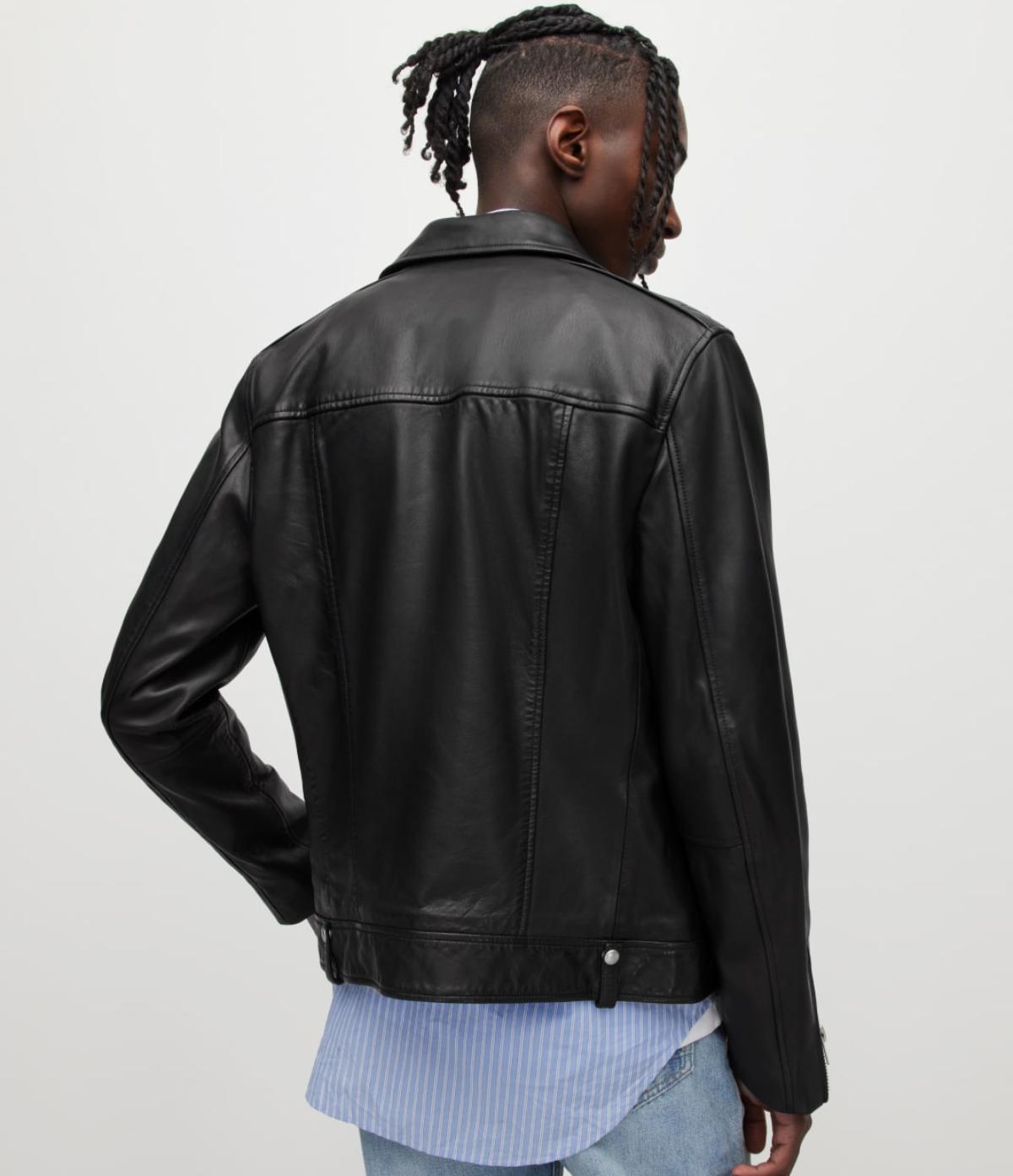 Men's Milo Leather Jacket - Outfit Front View