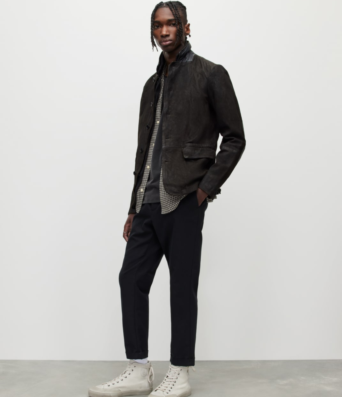 Men's Survey Leather Jacket - Side View