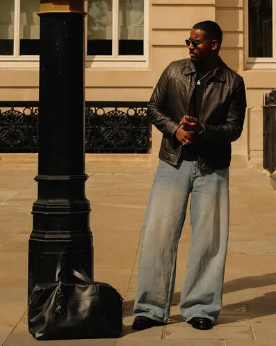 Man in jeans and leather jacket