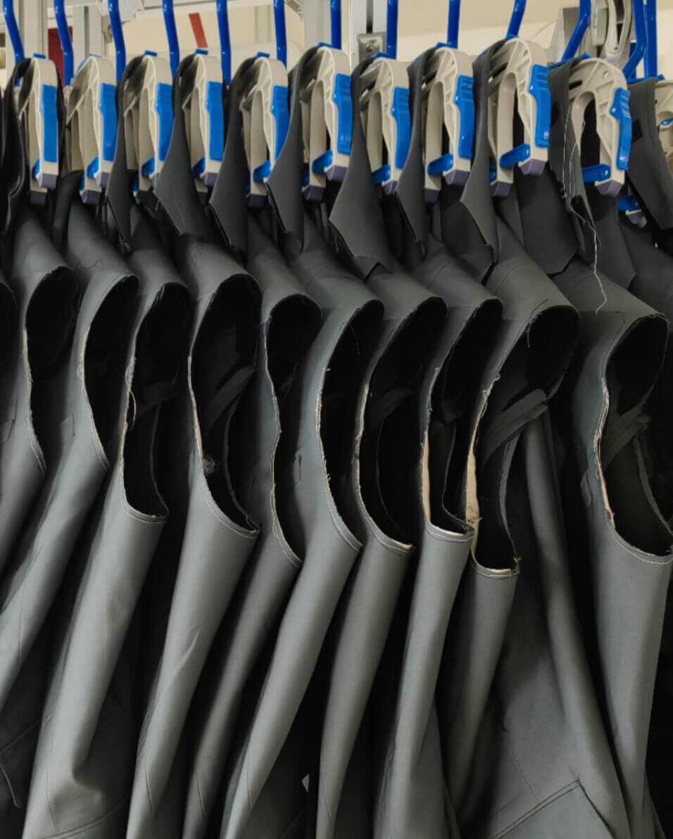 Suit jackets in production