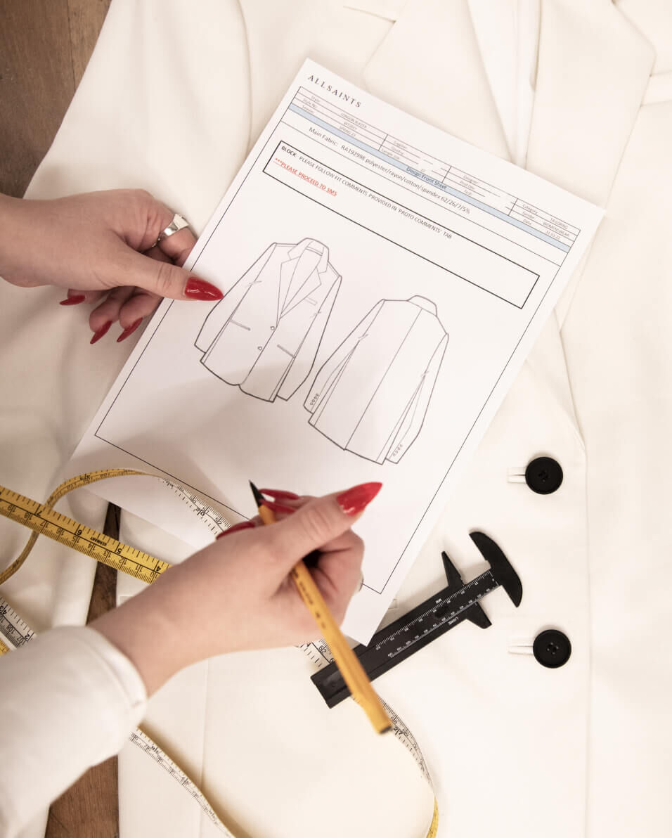 Drawings of a suit jacket design