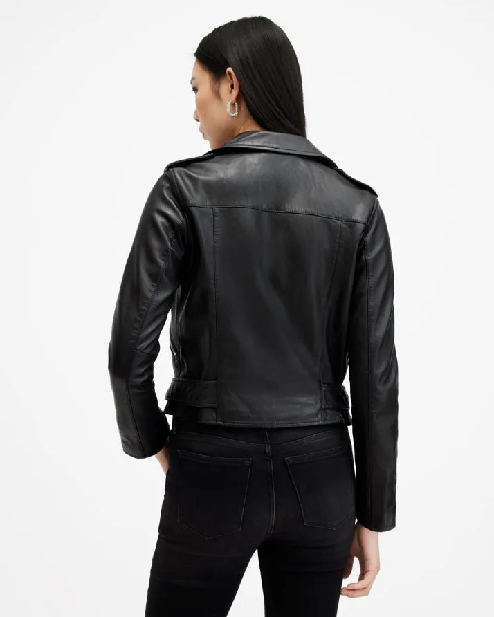 Women's Balfern Leather Jacket - Outfit Front View