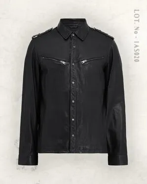 Shop the Ergo Long Sleeve Leather Shirt