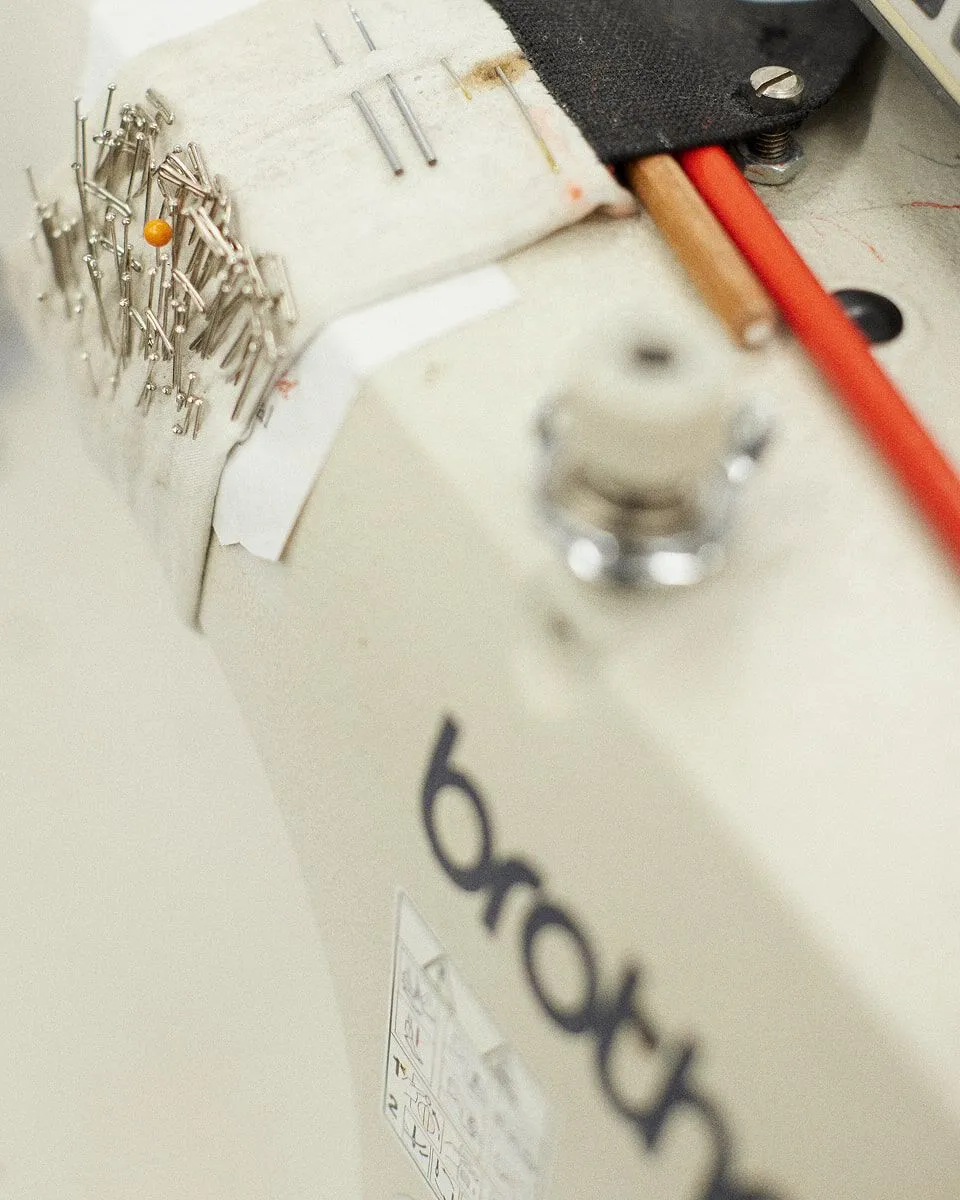 Closeup image of a sewing machine.