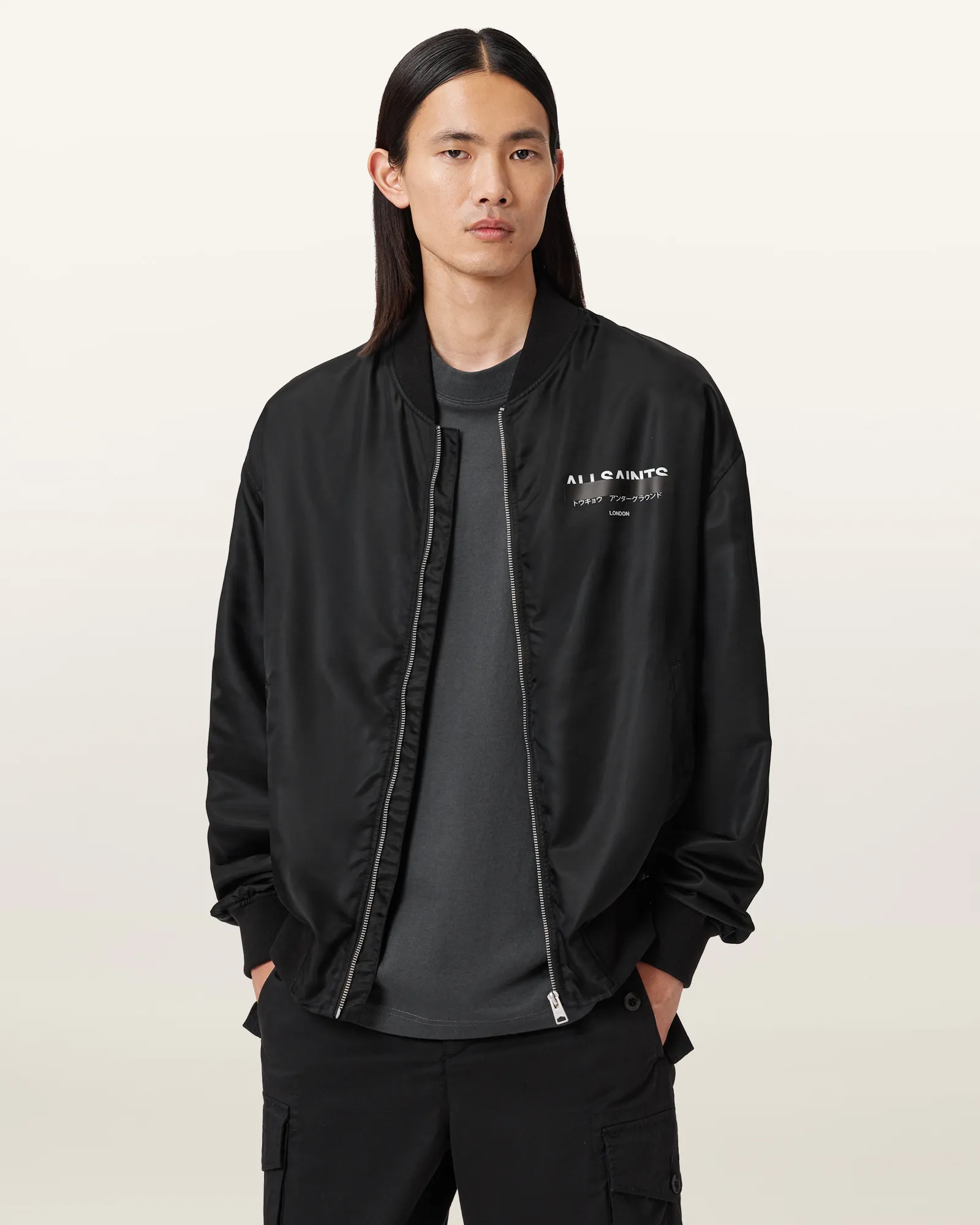 ALLSAINTS オールセインツ　メンズ　グレー スエード ジャケット　L ALLSAINTS オールセインツ メンズ グレー スエード ジャケット L