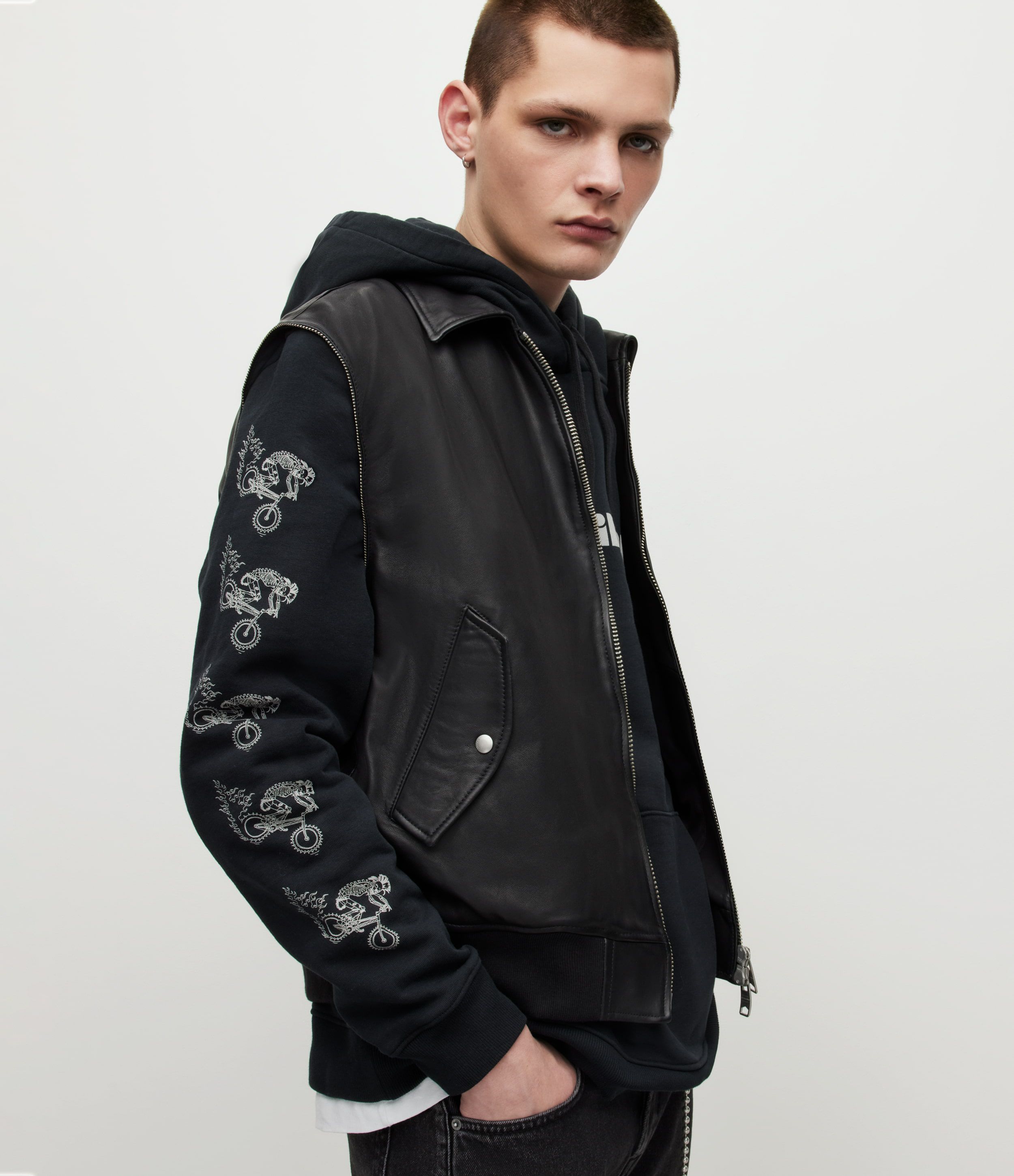 WABI 2-IN-1 LEATHER BOMBER JACKET