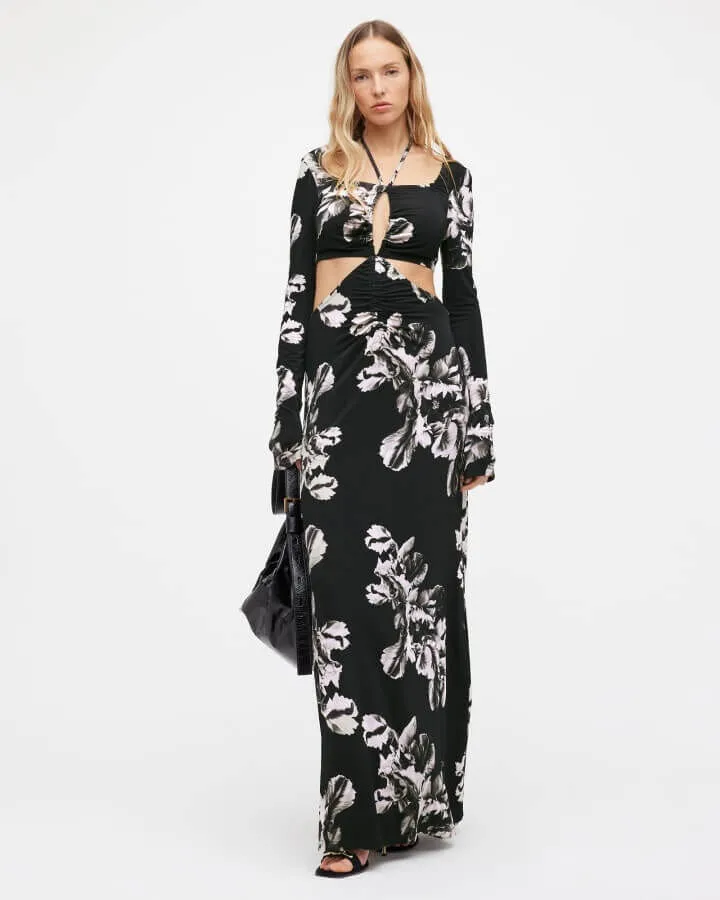 Shop the Cynthia Floral Cut Out Maxi Dress.