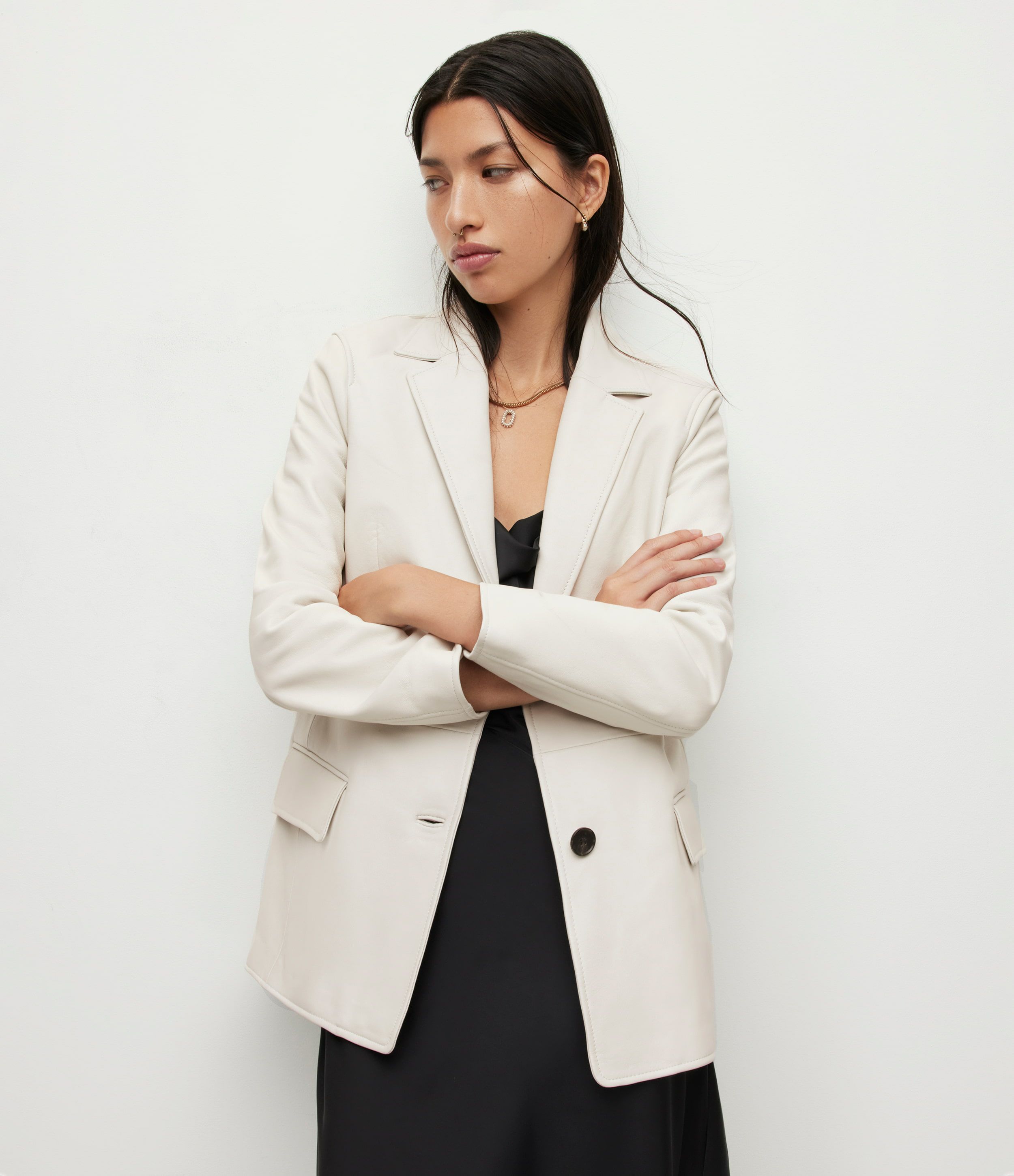 CORINNA LEATHER BLAZER