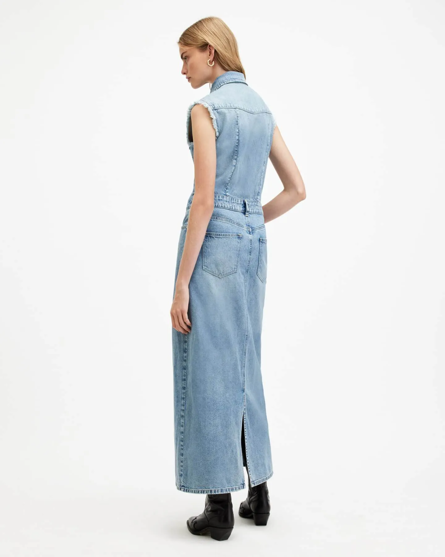 Shop the Blair Sleeveless Denim Maxi Dress.