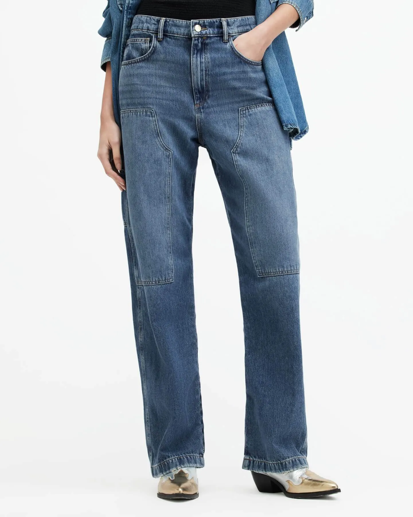 Shop the Mia Carpenter Wide Leg Denim Jeans.