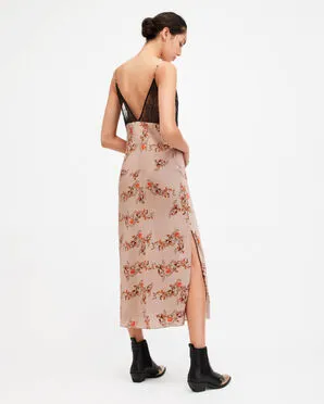 Shop the Immy Floral Oto V-Neck Midi Slip Dress.