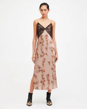 Shop the Immy Floral Oto V-Neck Midi Slip Dress.