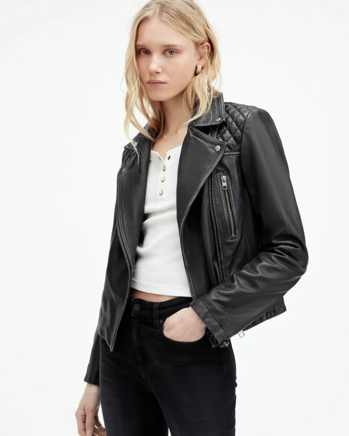 Women's Cargo Leather Jacket