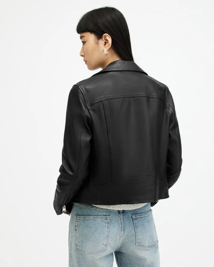 Women's Dalby Leather Jacket - Outfit Front View