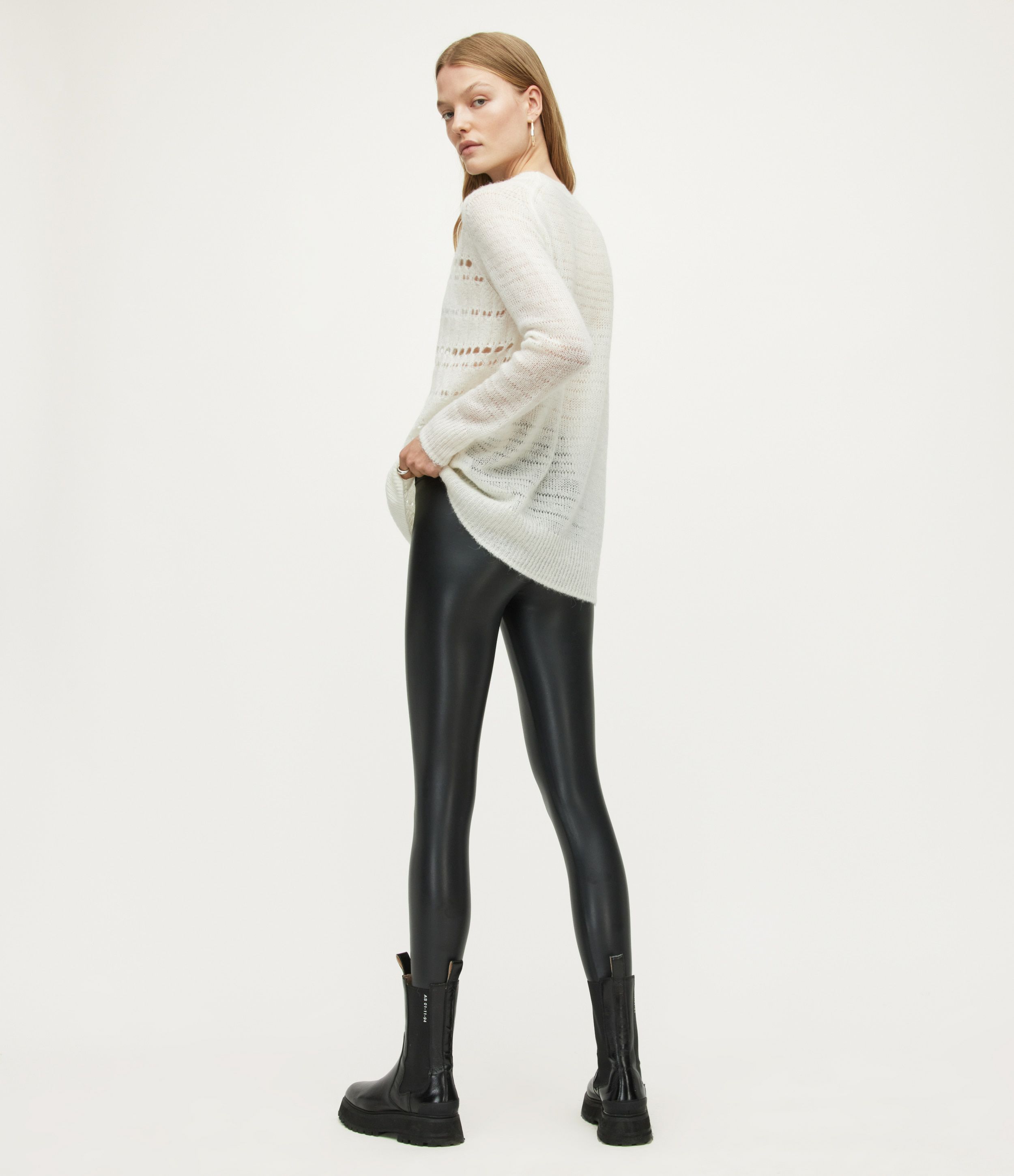 CORA LEATHER-LOOK HIGH-RISE LEGGINGS | オールセインツ 公式 