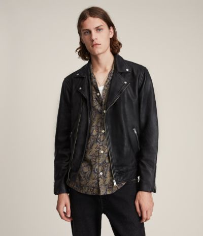 Mens Clothing Jackets Leather jackets AllSaints Leather tyson Biker Jacket in Black for Men 