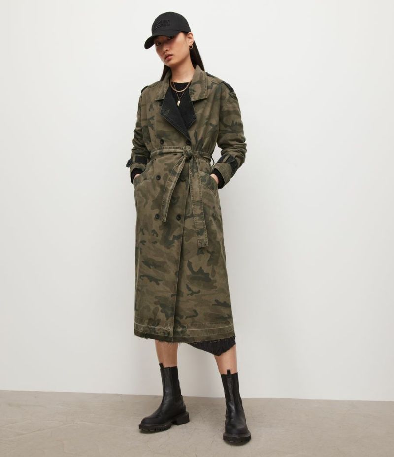 SMILLA CAMOUFLAGE DENIM TRENCH COAT | オールセインツ 公式