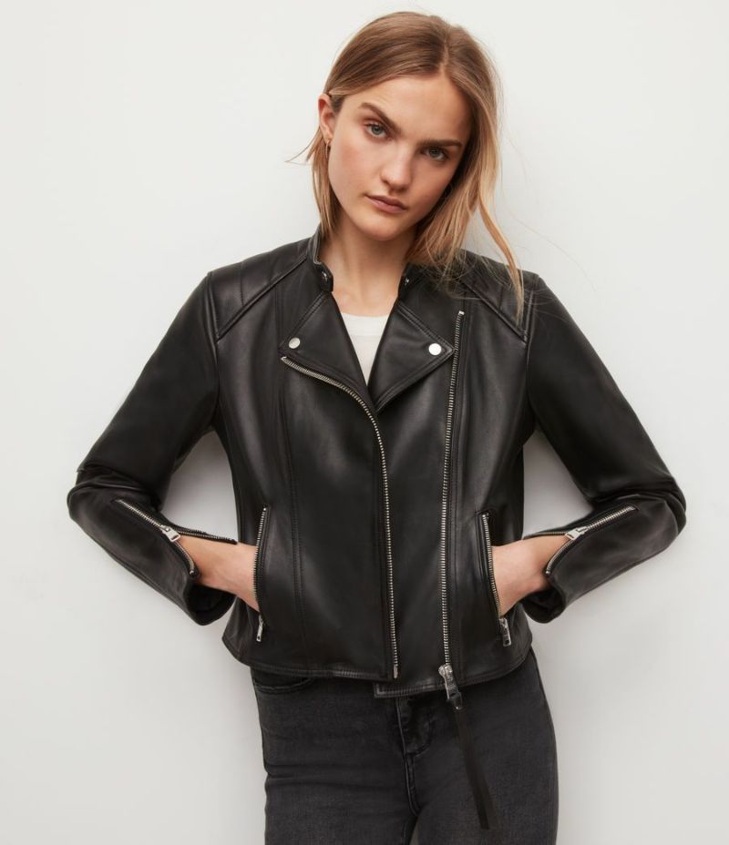 neve quilted leather biker jacket