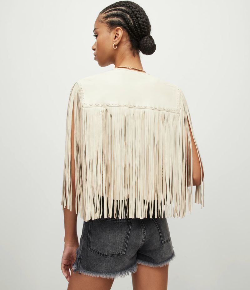 ASTRAL LEATHER FRINGED GILET | オールセインツ 公式オンラインストア