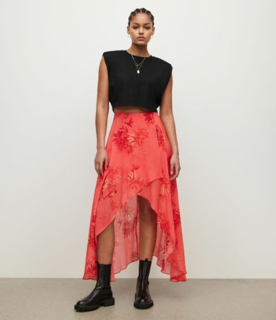 SLVINA RAFAELA ASYMMETRIC MIDI SKIRT | オールセインツ 公式