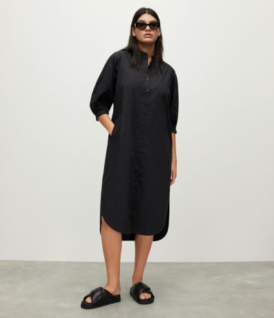 OSA LINEN BLEND WASHED DENIM MIDI DRESS | オールセインツ 公式