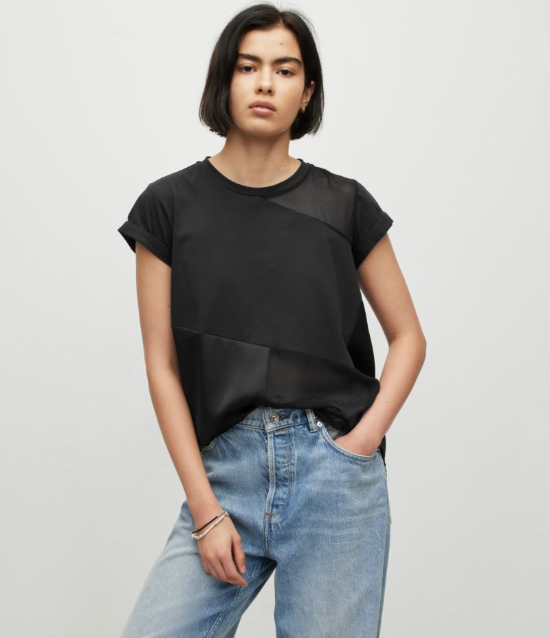 ZALA PANELLED HANDKERCHIEF HEM T-SHIRT | オールセインツ 公式