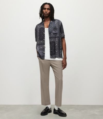 ALLSAINTS パンツ HANBURY LINEN BLEND TROUSERS | HANBURY リネン