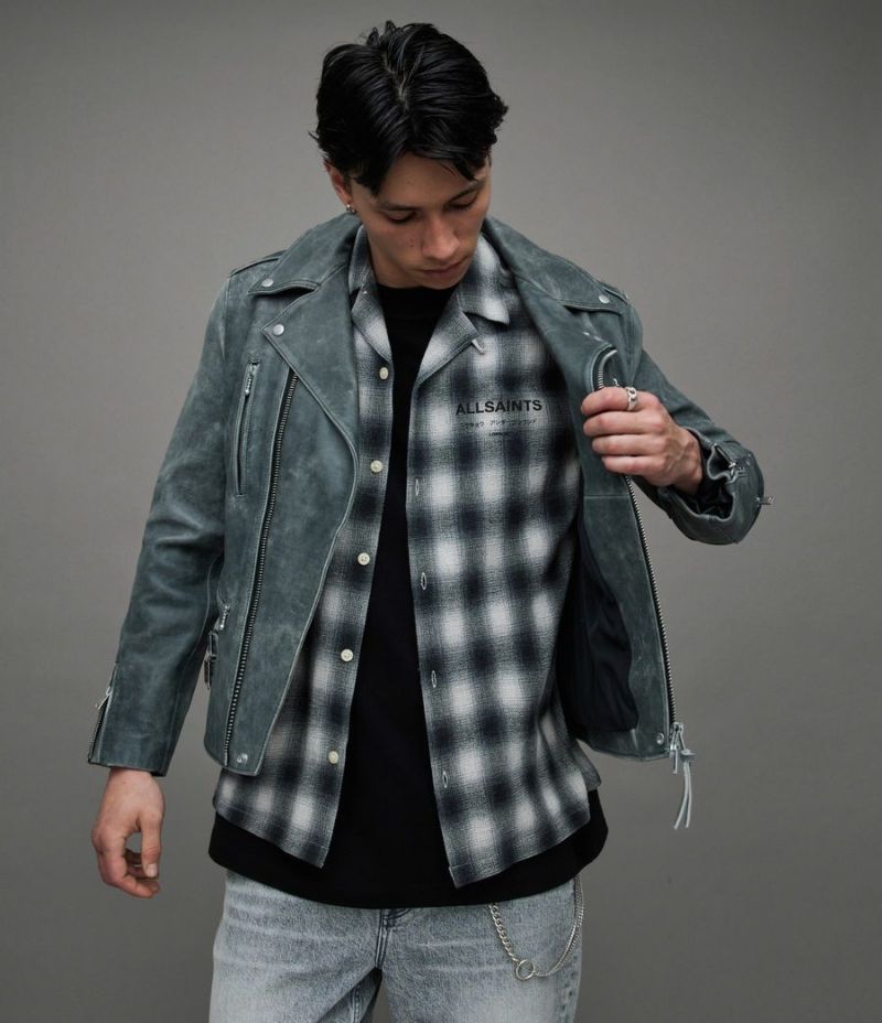 ARK TWO TONE LEATHER SLIM BIKER JACKET | オールセインツ 公式