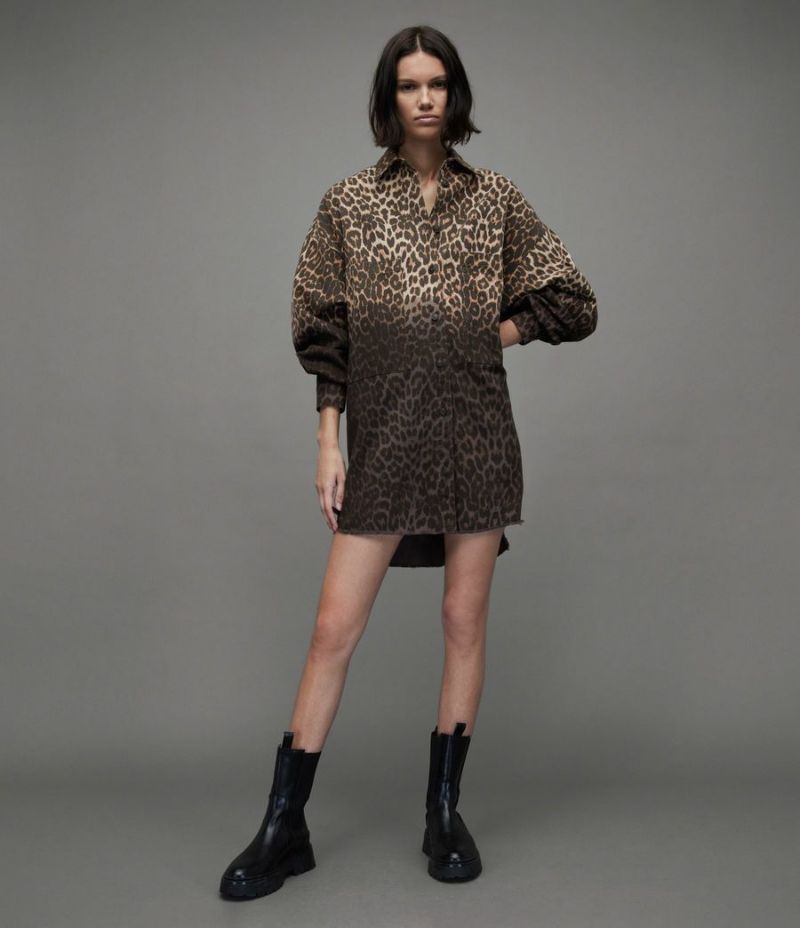 LILY LEPPO LEOPARD PRINT SHACKET DRESS | オールセインツ 公式