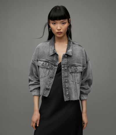 BELLA STUDDED RELAXED FIT DENIM JACKET | オールセインツ 公式