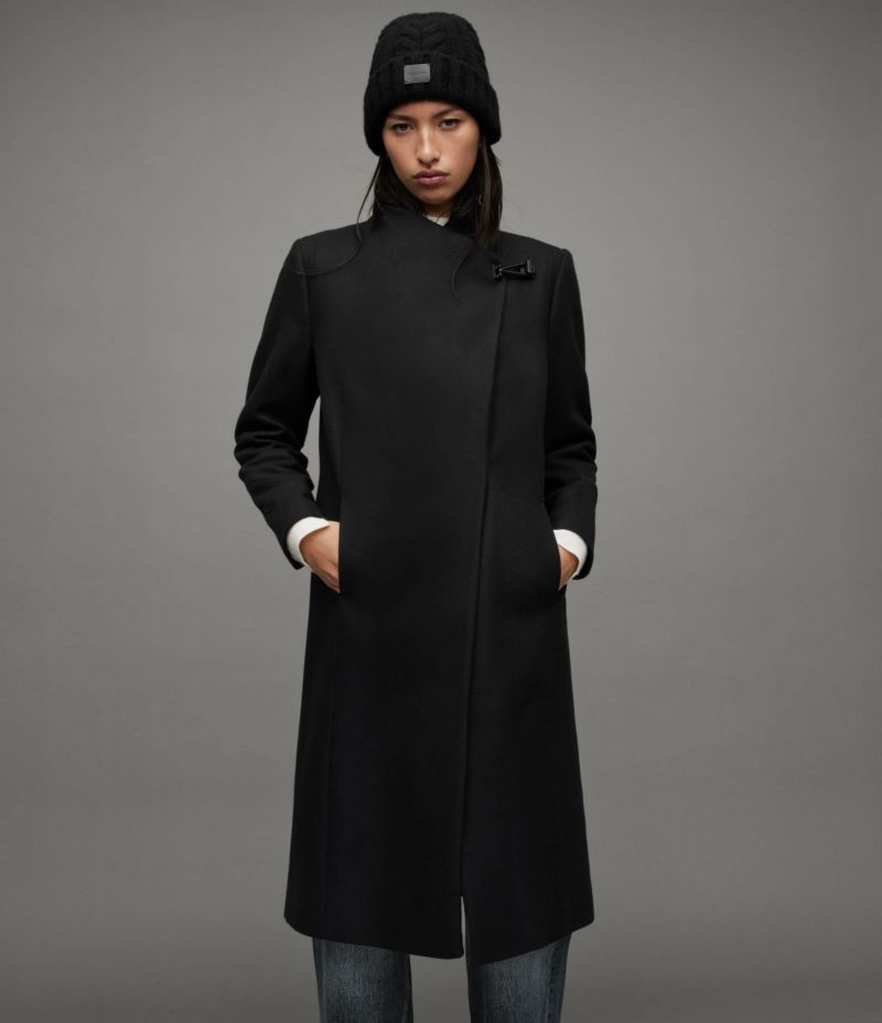 RILEY WRAP AROUND BELTED LONG LINE COAT