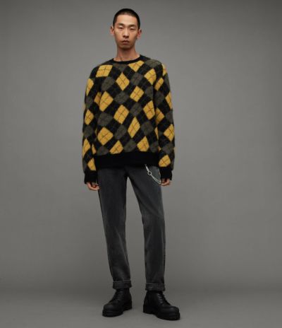 HOLMES HOUNDSTOOTH OVERSIZED CREW JUMPER | オールセインツ 公式