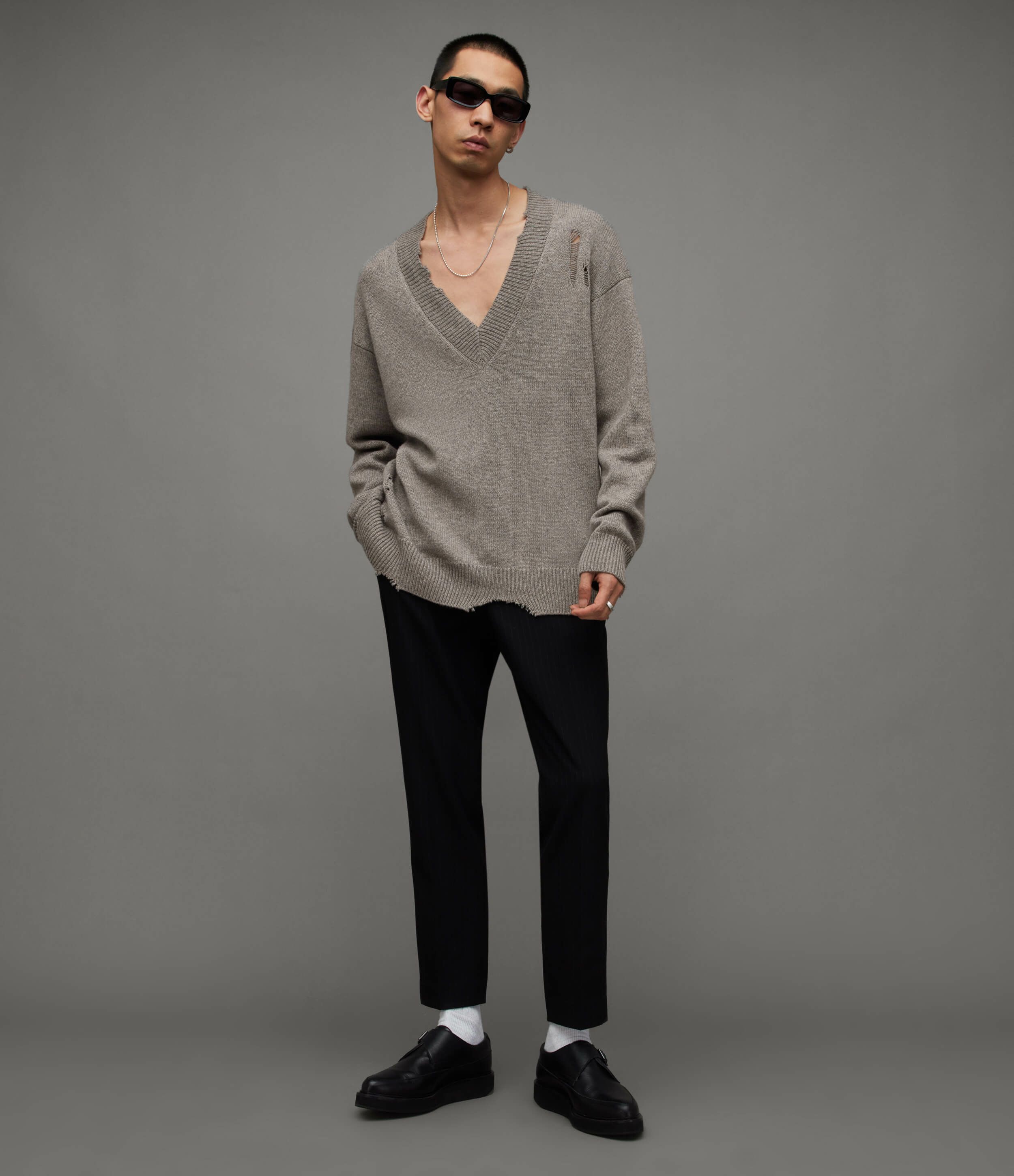 VICIOUS OVERSIZED V-NECK JUMPER | オールセインツ 公式オンラインストア
