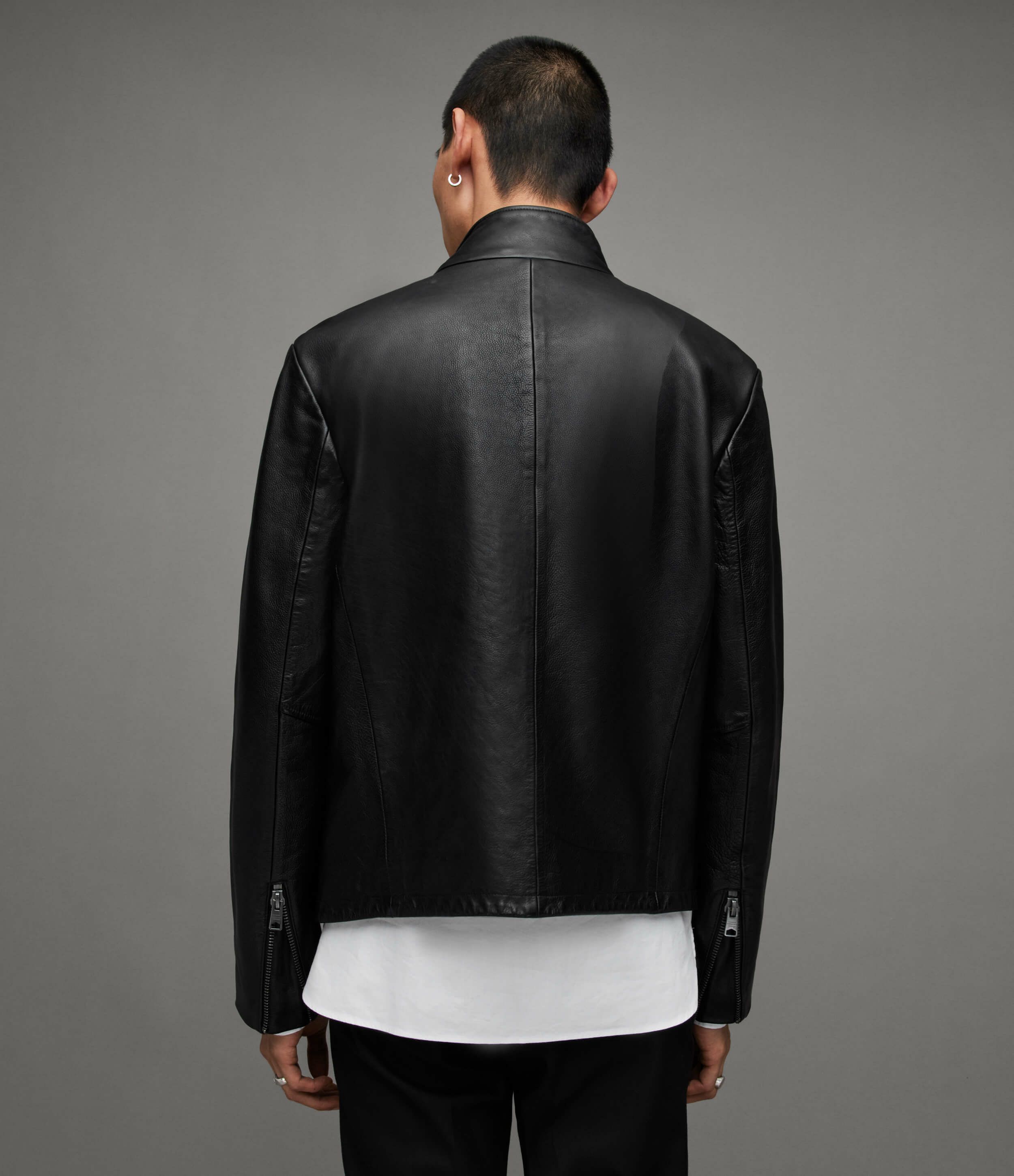 TROST LEATHER FUNNEL NECK BIKER JACKET | オールセインツ 公式 