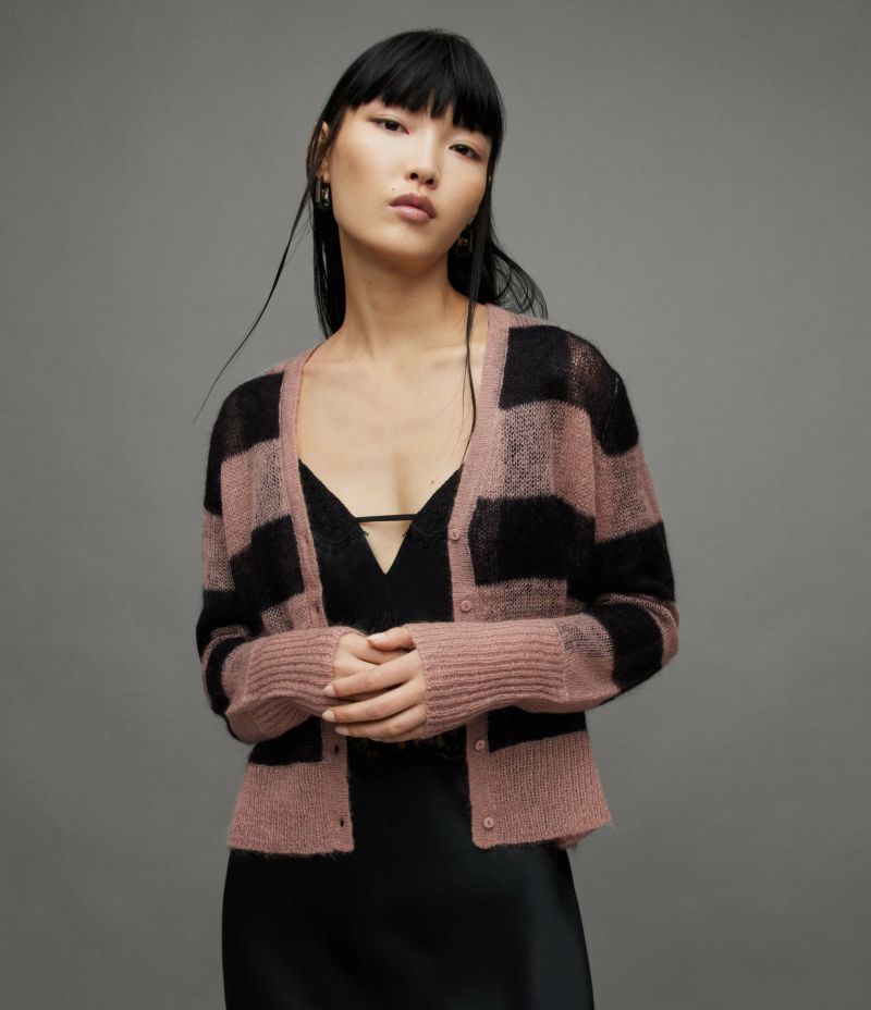 RENEE CHECKED V-NECK RELAXED CARDIGAN | オールセインツ 公式