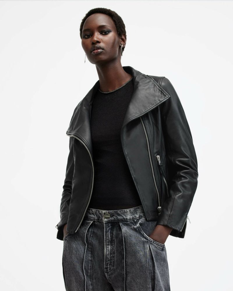 ELLIS FUNNEL NECK LEATHER BIKER JACKET | ELLIS ファンネル ネック