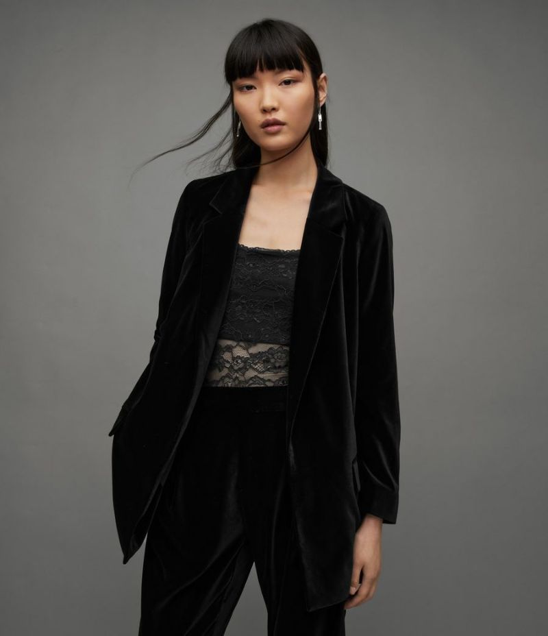 ALLSAINTS Aleida ブレザー コート ALEIDA VELVET BLAZER | オールセインツ 公式オンラインストア