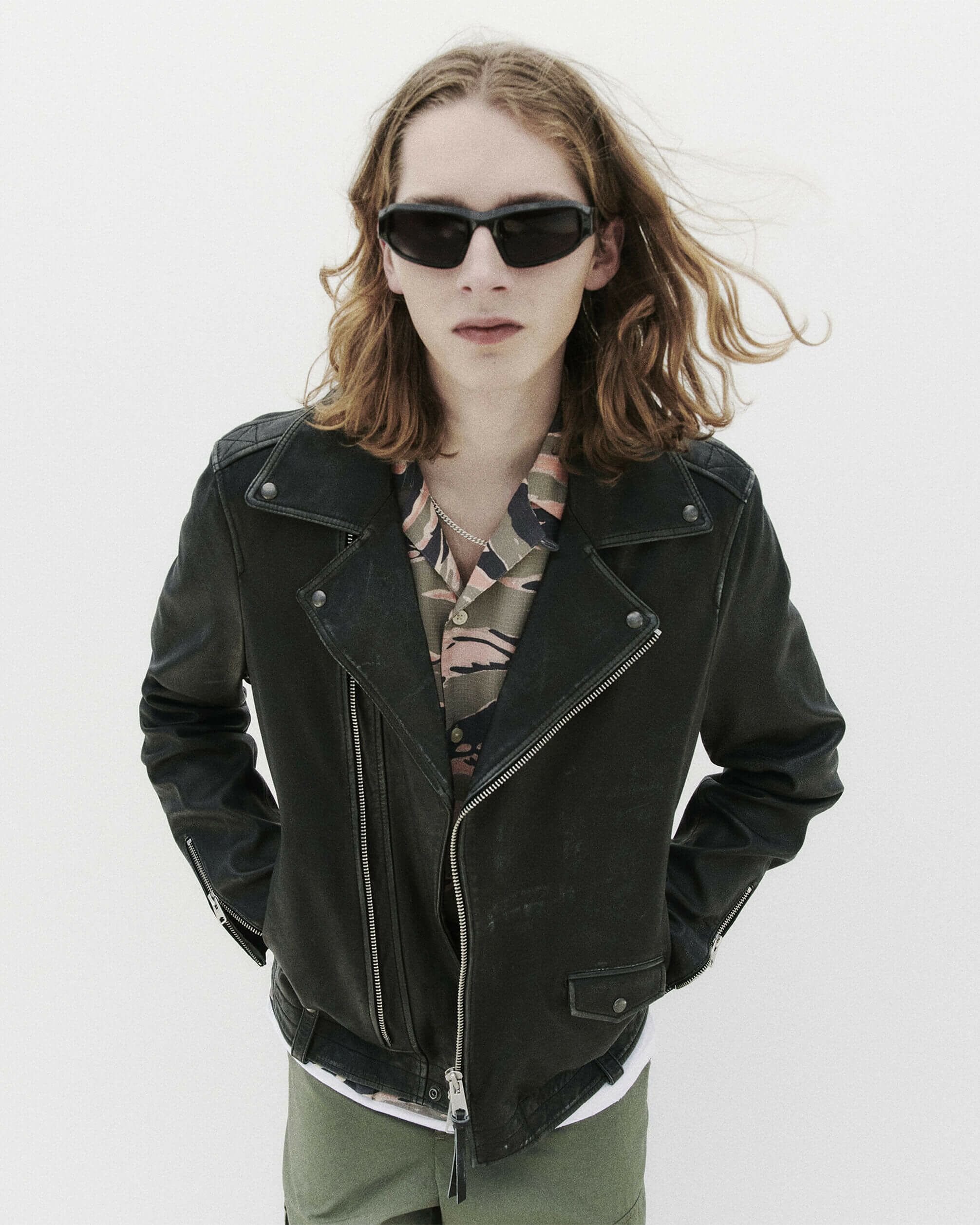 TROST LEATHER FUNNEL NECK BIKER JACKET | オールセインツ 公式 