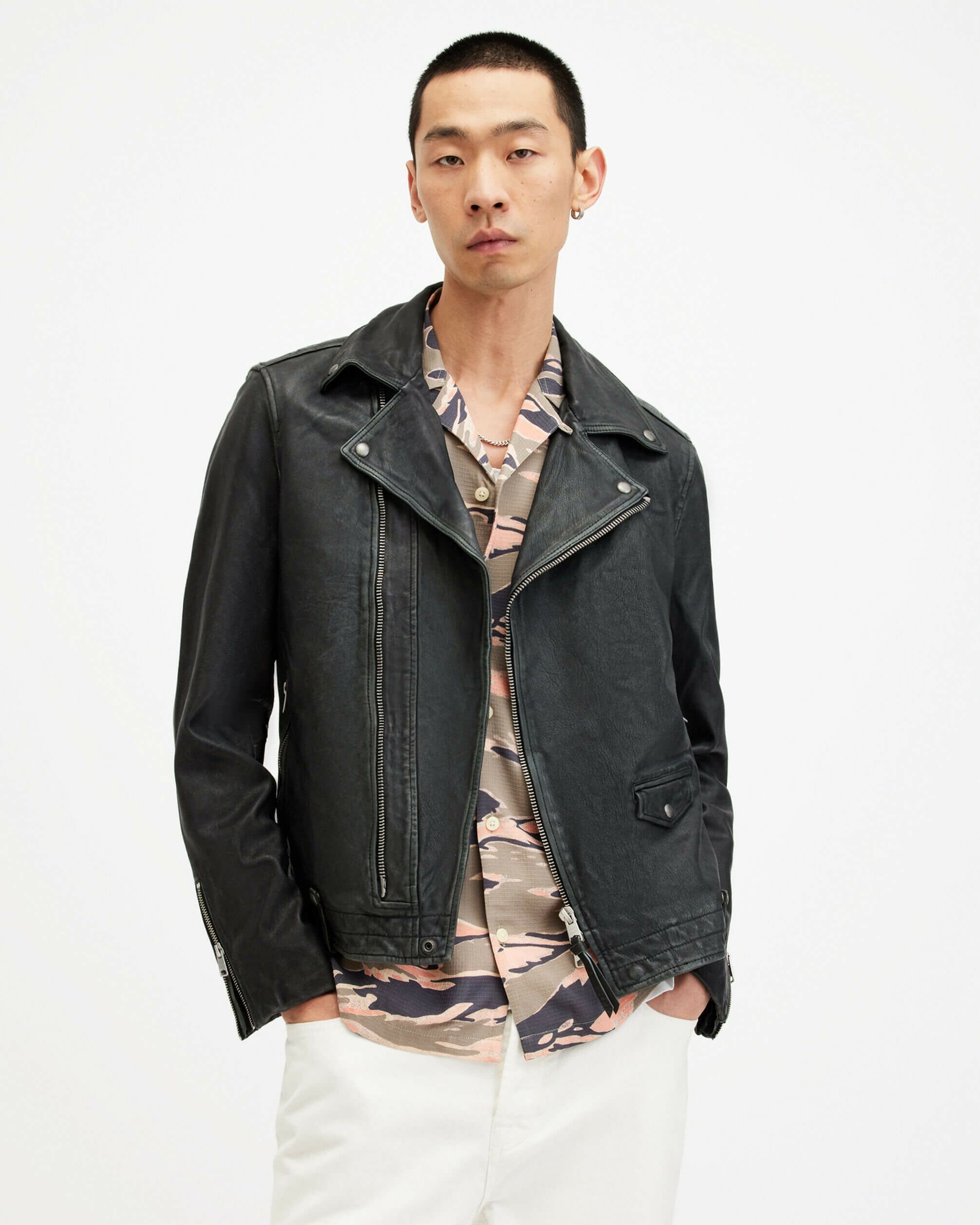 ALLSAINTS SLADE ひろめ BIKER ダブルライダース ラムレザー M