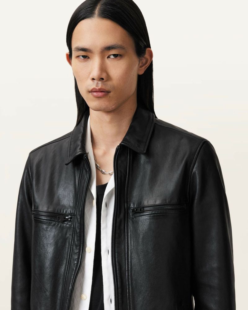 AllSaints Lorel Leather Jacket | Black | FARFETCH